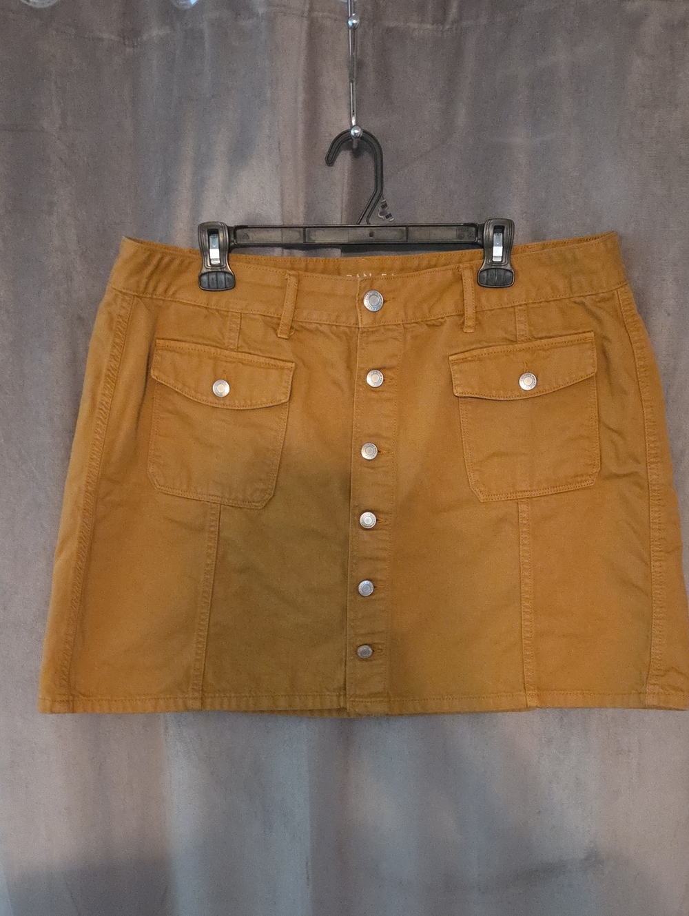 American Eagle Outfitters Size 20 Mustard Button-Front Mini Skirt